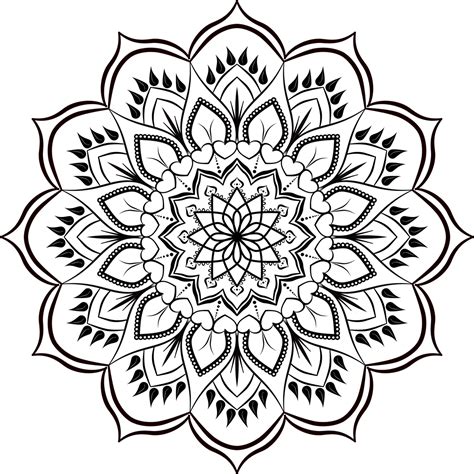 Mandala Flower Outline Patterns