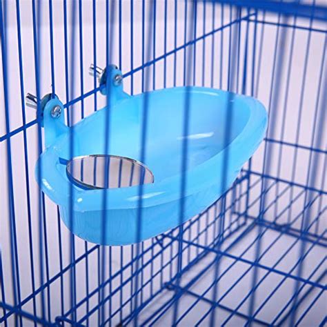Qbleev Bird Baths Tub With Mirrorfor Cage Parrot Birdbath Shower
