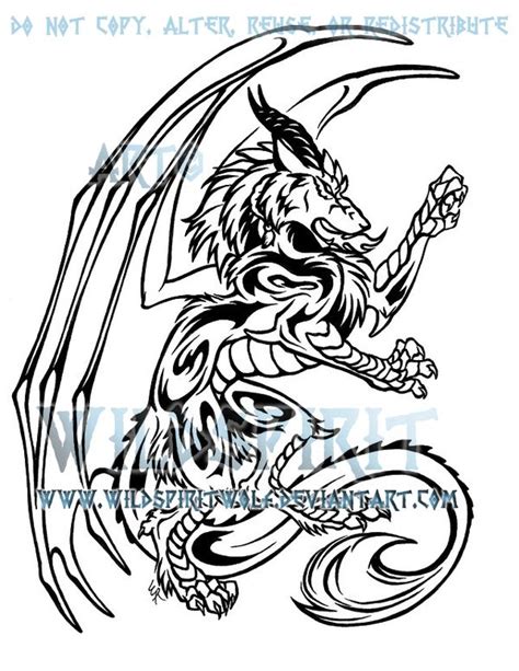 Dragon Wolf Tattoo Design By Wildspiritwolf On Deviantart Tribal Wolf