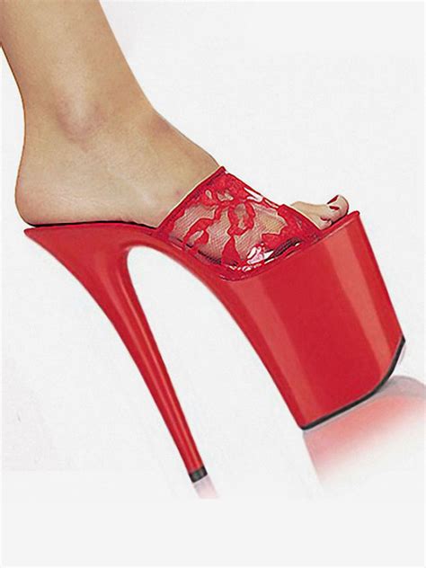 Pole Dance Shoes Exotic Logos Plastic Womens Sexy Mules Stripper Shoes