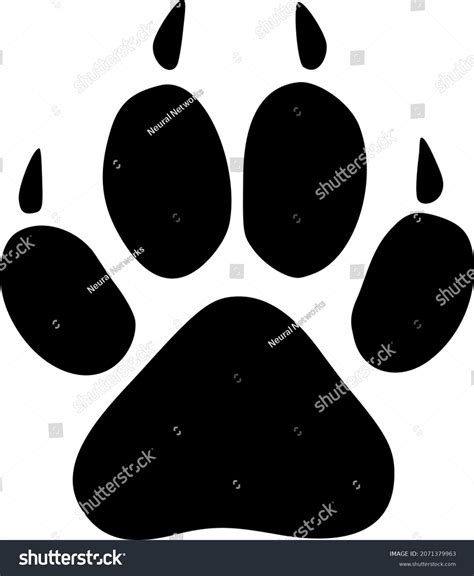 Tiger Footprint Icon Flat Style Isolated Stock Vector Royalty Free