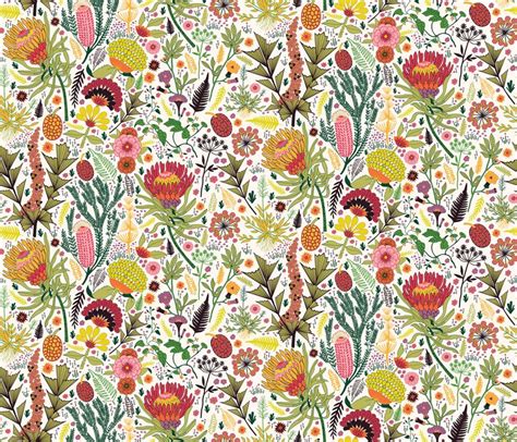 Spoonflower Fabric Of The Week Voting Fabric Botanical Sketchbook