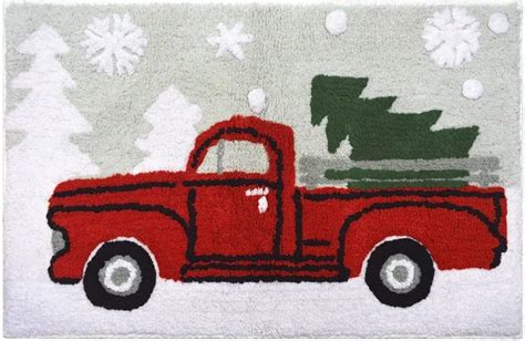 Gilbins Christmas Holiday Decor Square Pick Up Truck With