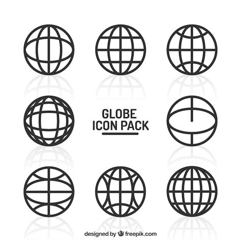 Globe Icons Pack Free Vector