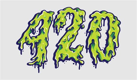 420 Typography Cannabis Melt Typeface 2868384 Vector Art At Vecteezy
