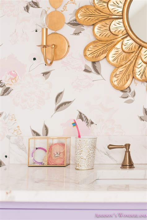 Winters Gorgeous Floral Wallpaper Bathroom Reveal Addisons Wonderland
