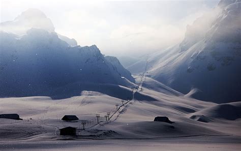 тапети пейзаж сняг зима арктичен Алпи връх плато облак