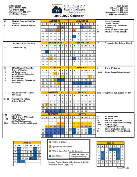Official School Calendars About Us Contacts And Calendars Cec Fort
