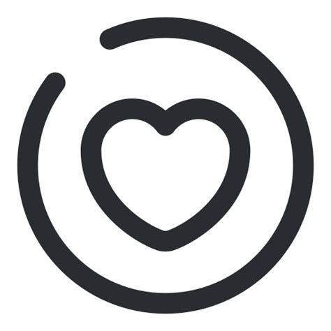 Heart Circle User Interface And Gesture Icons