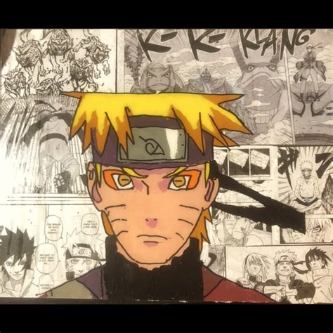 Art Naruto Shippuden Sage Mode Naruto Uzumaki Anime Glass Painting