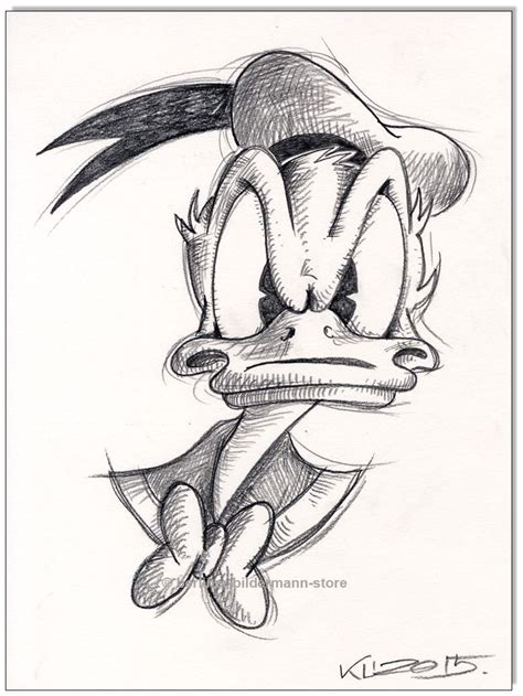 Klausewitz Original Kreidezeichnung Auf Zeichenkarton Donald Duck 24x32 Cm Desenho De