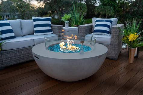 Outland living outdoor propane fire pit table. 42" Outdoor Propane Gas Fire Pit Table Bowl in Gray ...