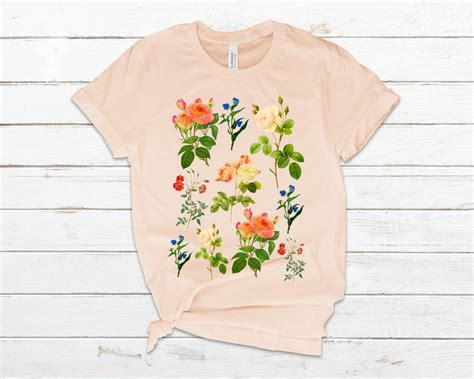 Wildflower Shirt Botanical Shirt Vintage T Shirt Flower Etsy