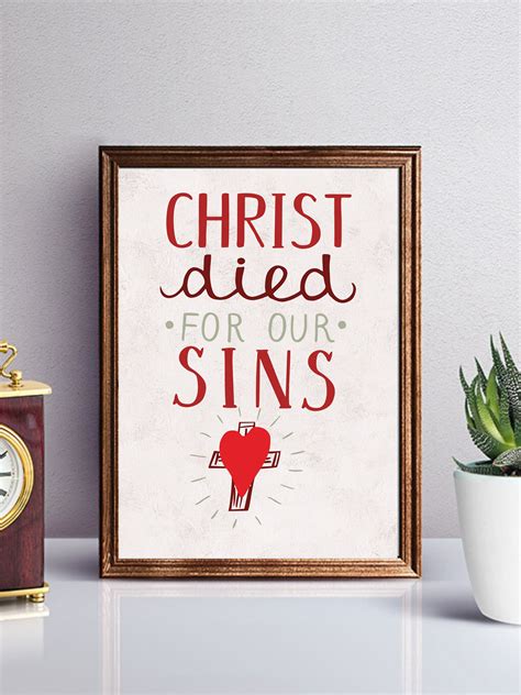 Christ Died For Sins Digital Download Bible Verse Prints Digital Quotes