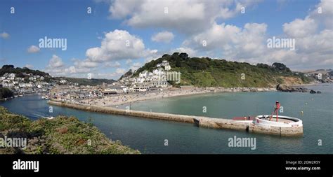 Panoramic Merged Image Of The Banjo Pier Looe The River Looe And East
