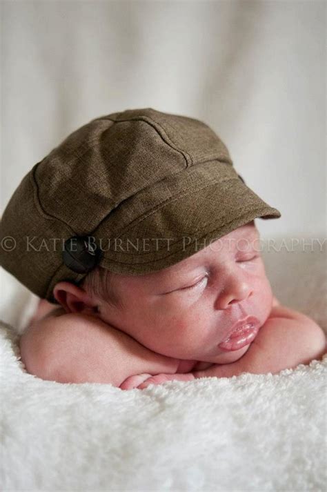 Newborn Newsboy Hat Baby Boy Toddler Infant Cap Brown Fabric Etsy