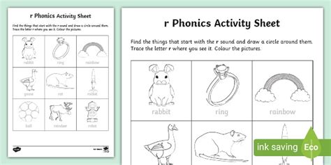 Phonics R Sound Worksheet Linguistic Phonics Resources