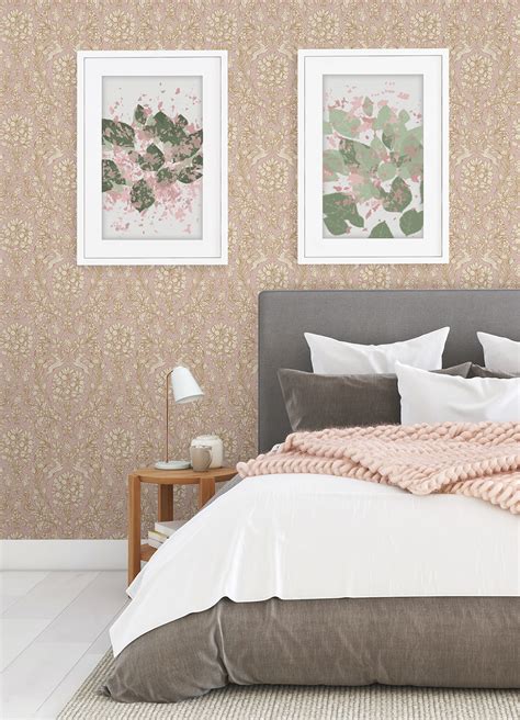NUS4479 - Blush Enchanted Peel and Stick Wallpaper - by NuWallpaper