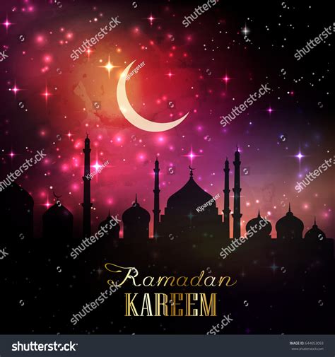 Ramadan Background Silhouettes Mosques Stock Vector Royalty Free