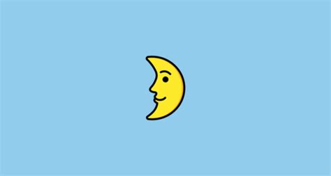 🌛 First Quarter Moon Face Emoji On Openmoji 130