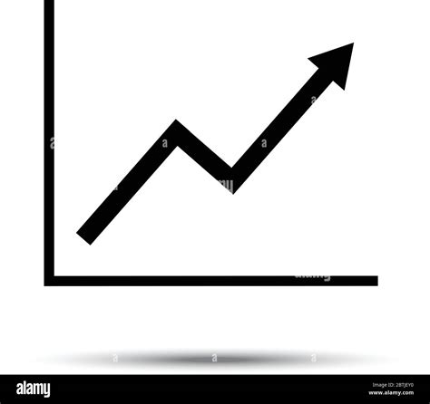 Growth Line Chart Icon Growing Diagram Flat Vector Illustration With