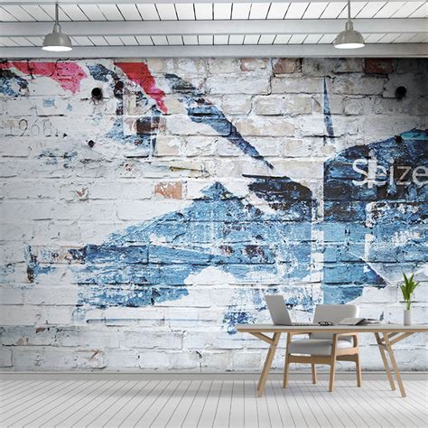 Graffiti Textured Bricks Knitted Scalable Custom Wall Mural