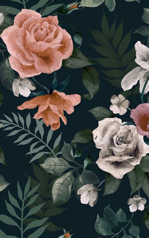 Dark Green Floral Wallpaper For Bedrooms And More Muralswallpaper In