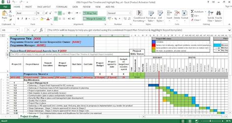 Free Project Plan Timeline Template Excel
