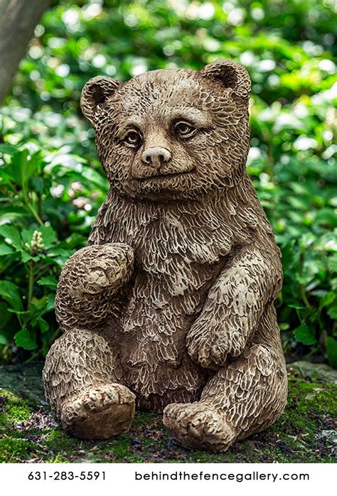 Bear Cub Outdoor Cast Stone Garden Statue Bear Cub Outdoor Cast Stone