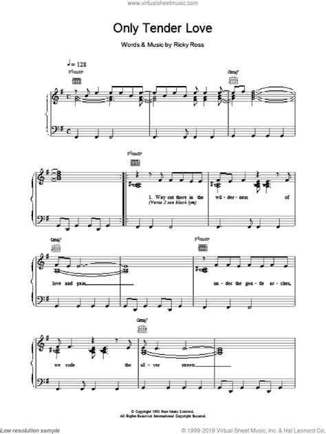 Only Tender Love Sheet Music For Voice Piano Or Guitar Pdf