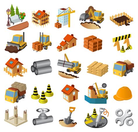 Construction And Builders Icon Collection Vector Download