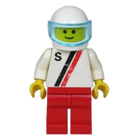 Lego Minifigure S001 S White With Red Black Stripe Red Legs White