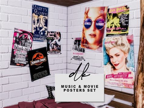 Music And Movie Posters Set The Sims 4 Download Simsdomination