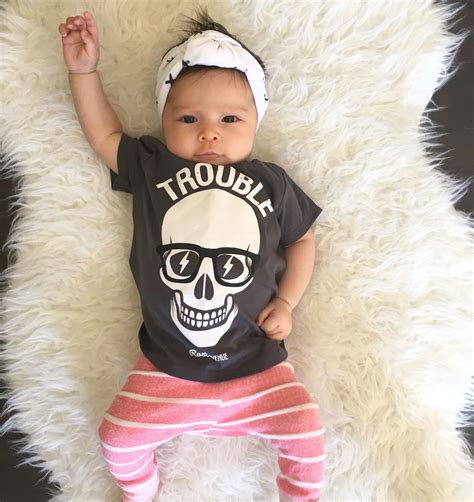 Trouble Cute Baby Girl Outfit Hipster Kid Fashion Edgy Baby