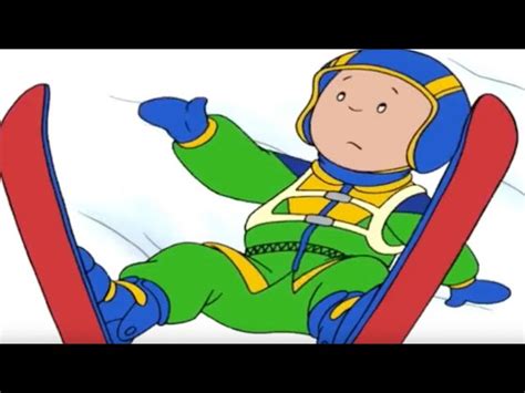 Funny Animated Cartoon Caillou Goes Skiing Cartoons