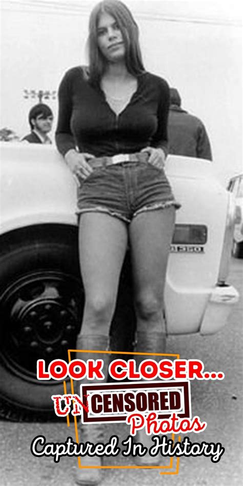 A Woman Standing Next To A Car With The Words Look Closer Un Censored