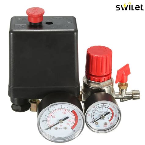 에서 공기 압축기 압력 밸브 스위치 매니 폴드 릴리프 조절기 게이지 PSI V A 인기 제품 DHgate