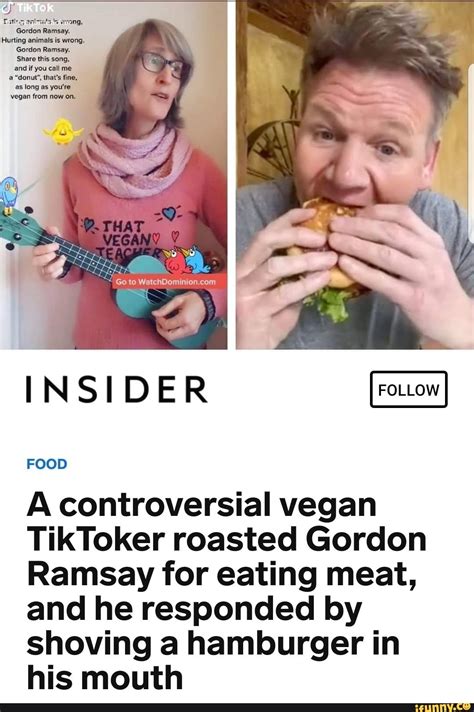 TikTok Fine INSIDER FOOD A Controversial Vegan TikToker Roasted Gordon