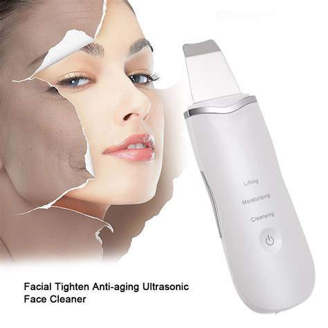 ultrasonic face cleaner skin scrubber care massager facial tighten anti aging peeling cleaner