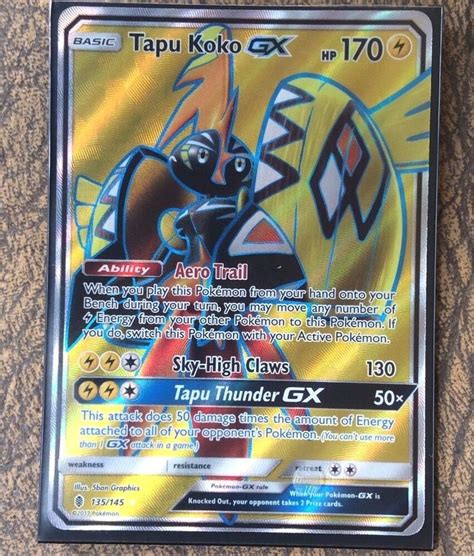 Check spelling or type a new query. Pokemon Card TAPU KOKO GX Ultra Rare FULL ART 135/145 GUARDIANS RISING *MINT* | eBay