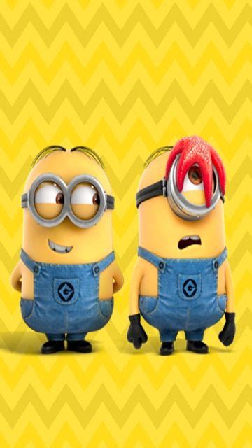 Two Minion Characters Are Standing Next To Each Other