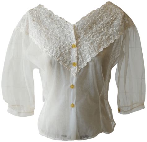 Vintage 50s Sheer Lace Top Free Shipping Thrilling