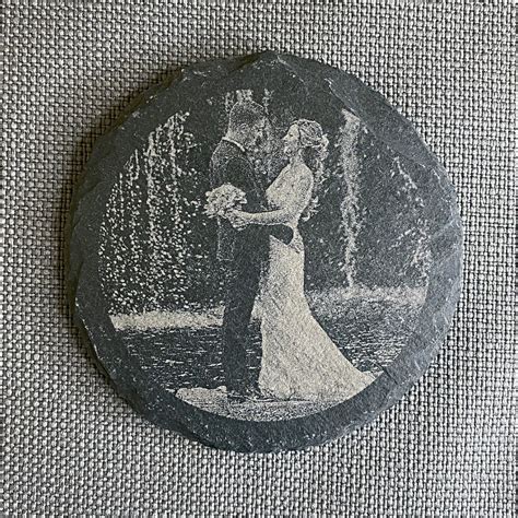 Slate Photo Laser Engraved Coaster Picture Personalised Great Etsy