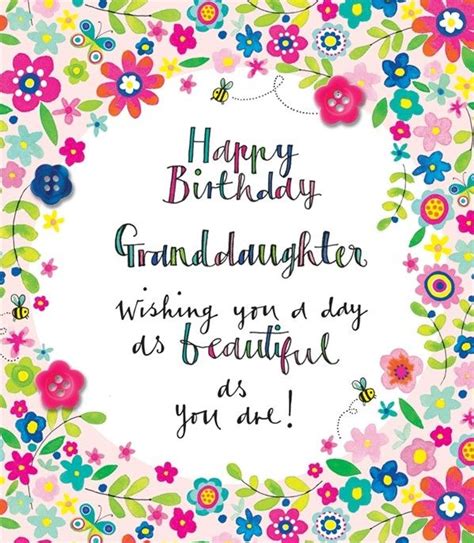 Floral Beautiful Granddaughter Birthday Card Karenza Paperie