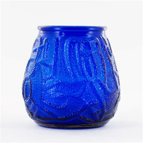 Blue Victorian Glass Candle Holder