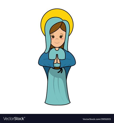Virgin Mary Cartoon Royalty Free Vector Image Vectorstock