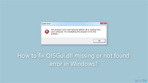 How To Fix Qt Gui Dll Missing Or Not Found Error In Windows