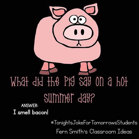 Tonights Joke For Tomorrows Students What Did The Pig Say On A Hot