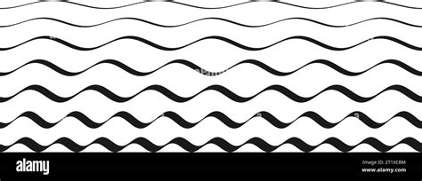 wavy border pattern set repeating wave lines collection graphic design elements for decoration