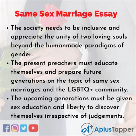 Same Sex Marriage Essay Essay On Same Sex Marriage For Students And